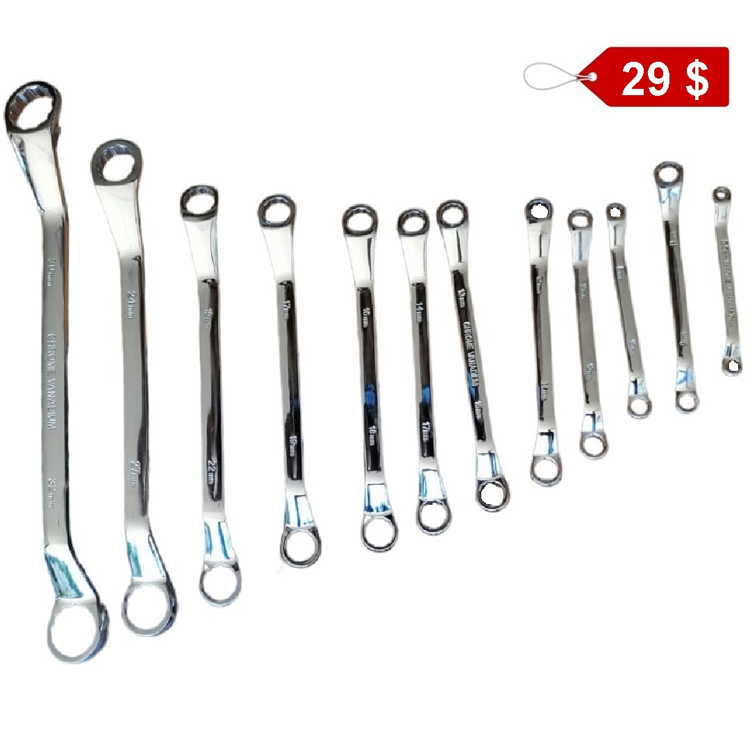 thumbnail interactive-video image 1 of Disen Tools 12pc Metric Ring Spanner Wrench Set – 6-32mm Deep Double Offset, 6 Point 1 of 3