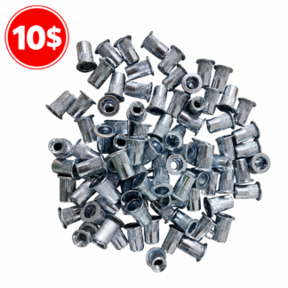 100 PCS nut 6mm silver